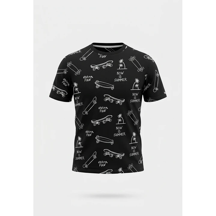 Polera Calavera Niño Negro 2