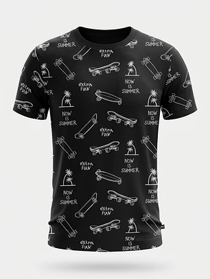 Polera Calavera Niño Negro