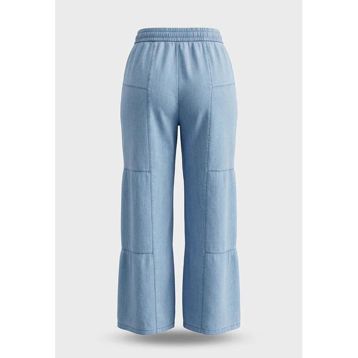Jeans Tencel Wide Leg Mujer Celeste 2