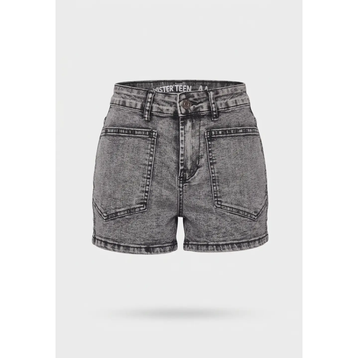 Short Denim Cuadros Lola Gris 1
