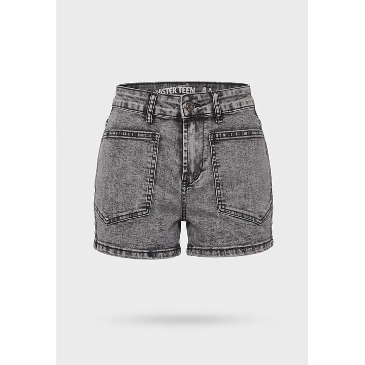 Short Denim Cuadros Lola Gris 1