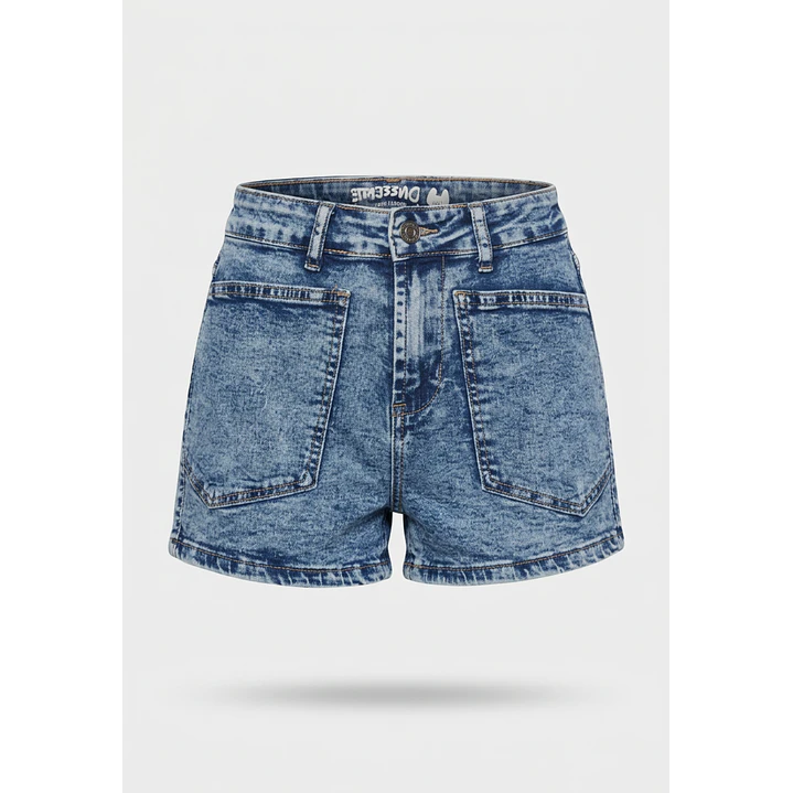 Short Denim Cuadros Lola Azul 1