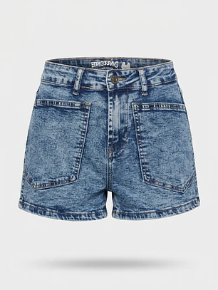 Short Denim Cuadros Lola Azul