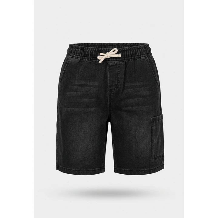Bermuda Denim Cargo Niño Negro 1