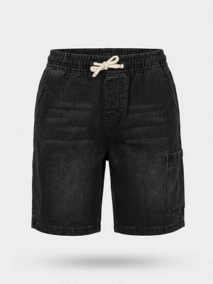 Bermuda Denim Cargo Niño Negro