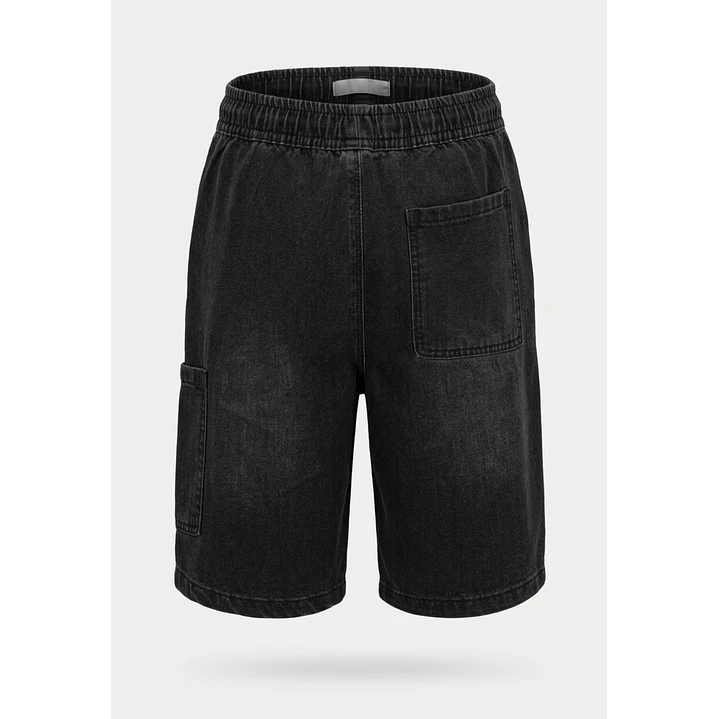 Bermuda Denim Cargo Niño Negro 2