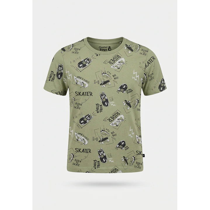 Polera Skater Niño Verde 1