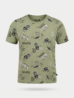 Polera Skater Niño Verde