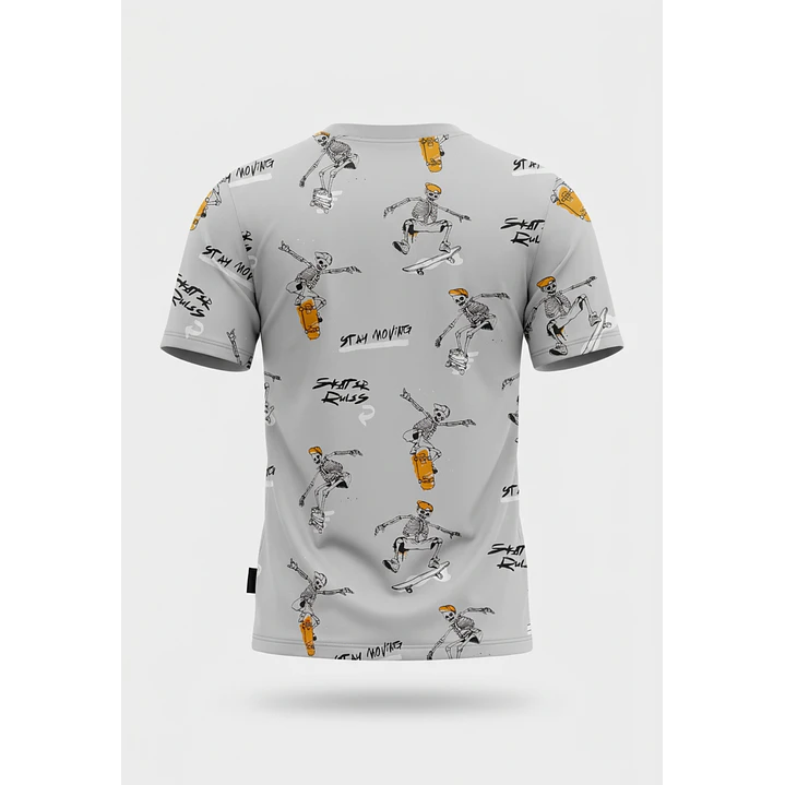 Polera Calavera Niño Gris 2