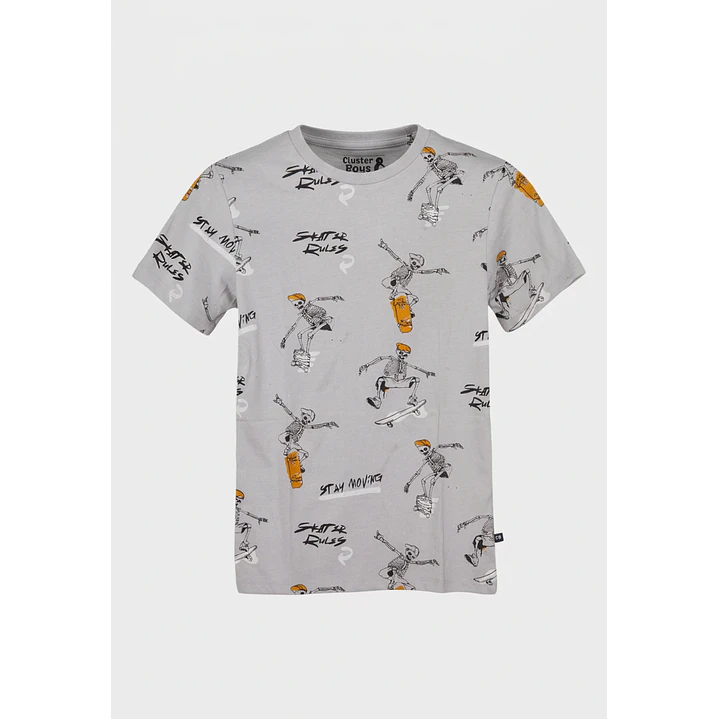 Polera Calavera Niño Gris 1