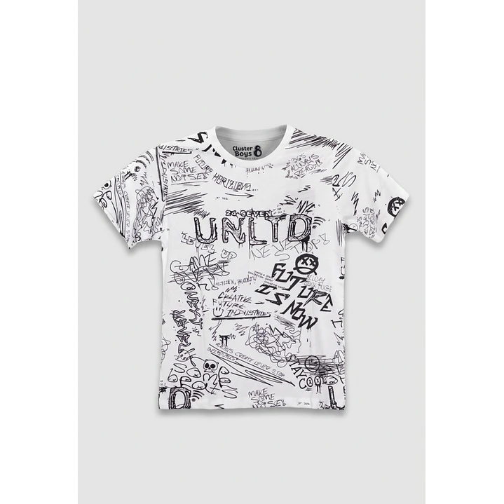 Polera Grafiti Niño Blanco 1