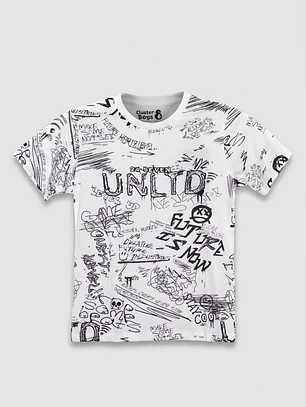 Polera Grafiti Niño Blanco