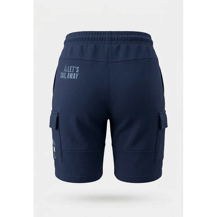 Bermuda Franela Cargo Niño Azul 2