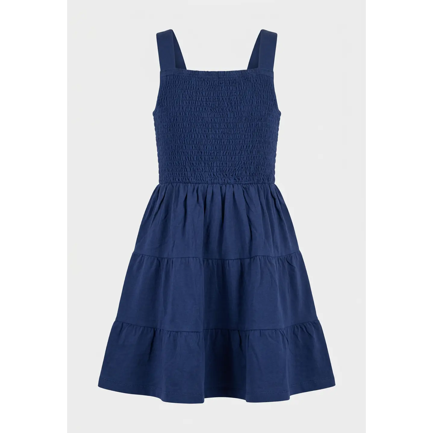 Vestido Panal Algodón Niña Azul 1