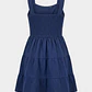 Vestido Panal Algodón Niña Azul - Miniatura 2