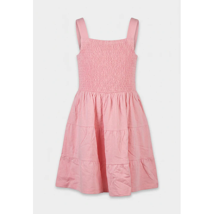 Vestido Panal Algodón Niña Coral 1