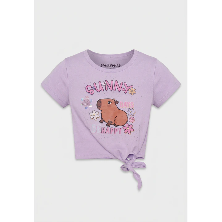 Polera Nudo Niña Lila 1