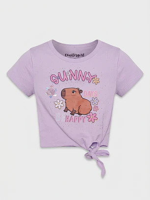 Polera Nudo Niña Lila