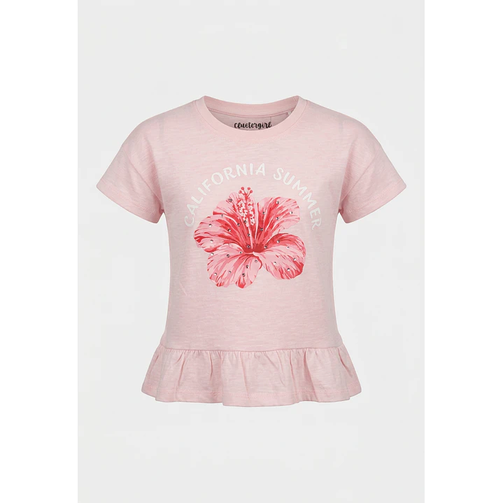 Polera Flor Niña Rosado 1