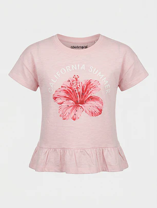 Polera Flor Niña Rosado