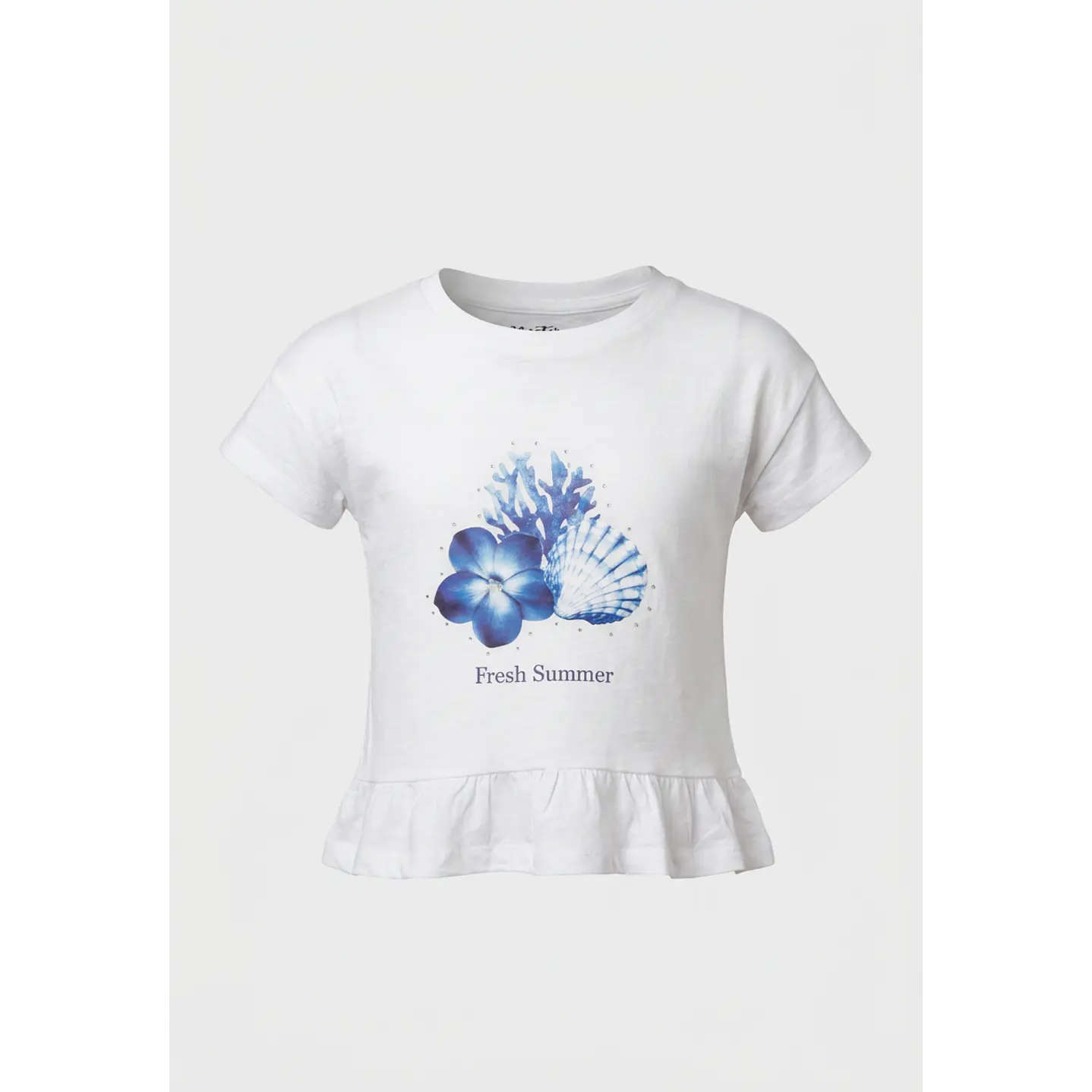 Polera Flor Niña Blanco 1