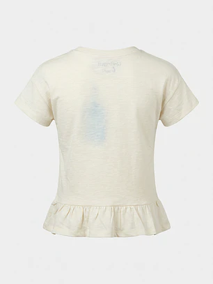 Polera Flor Niña Beige