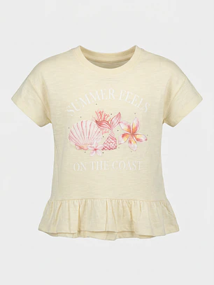 Polera Flor Niña Beige