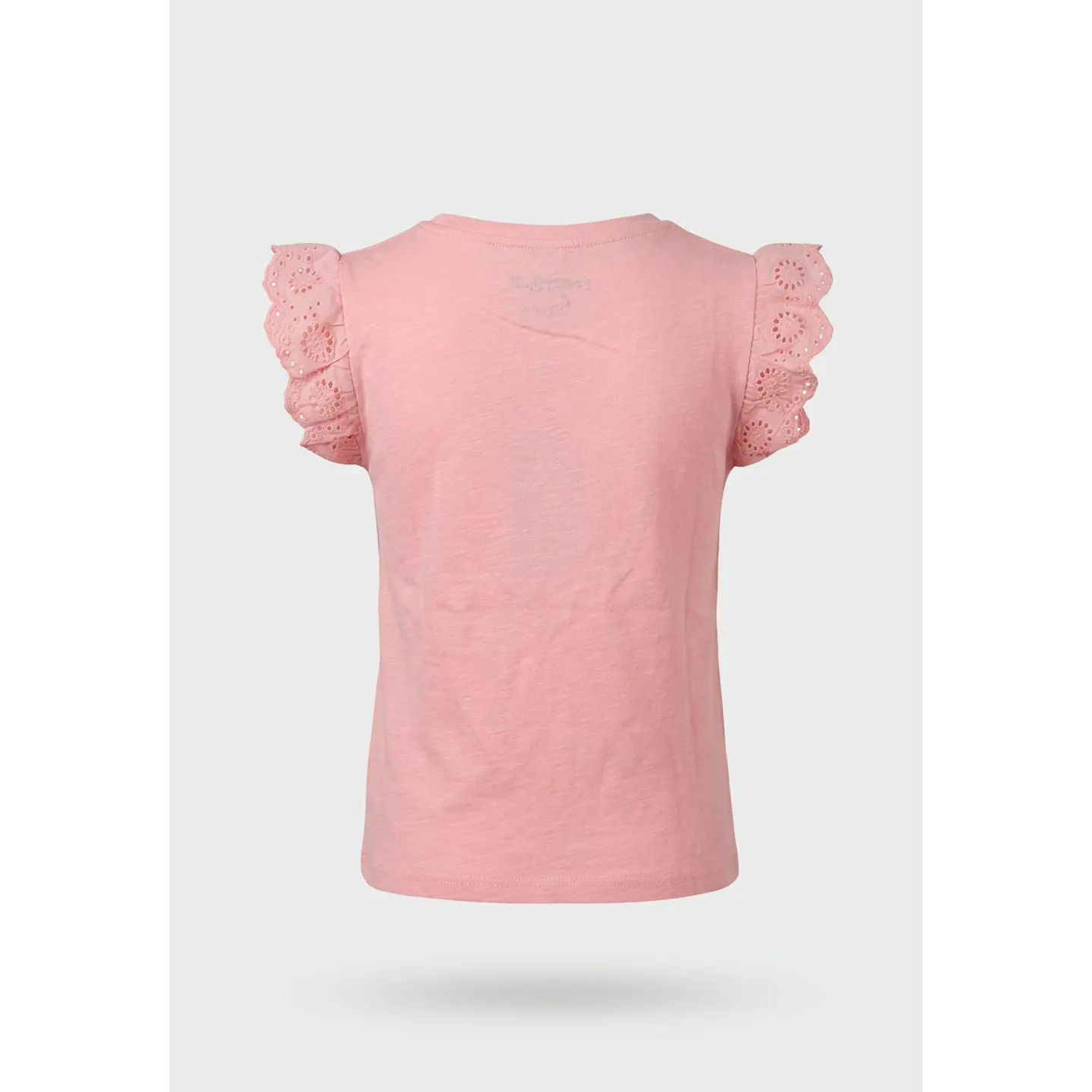 Polera Broderie Mostacilla Niña Coral 2