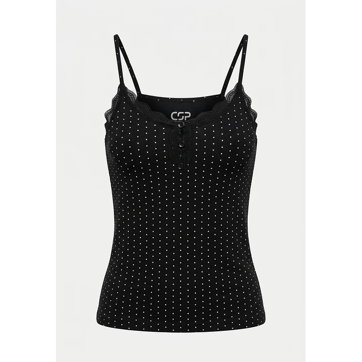 Pijama Corto Punto Mujer Negro 1