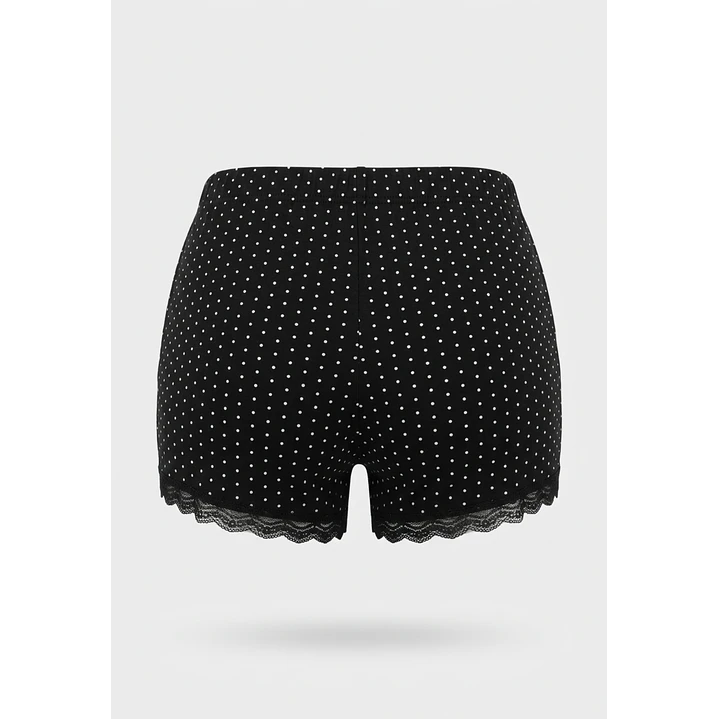 Pijama Corto Punto Mujer Negro 4