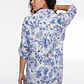 Blusa Botones Mujer Manga 3/4 Azul - Miniatura 2