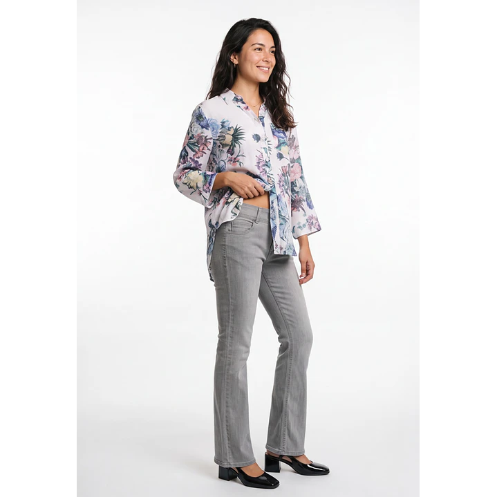 Blusa Botones Mujer Manga 3/4 Blanco 3