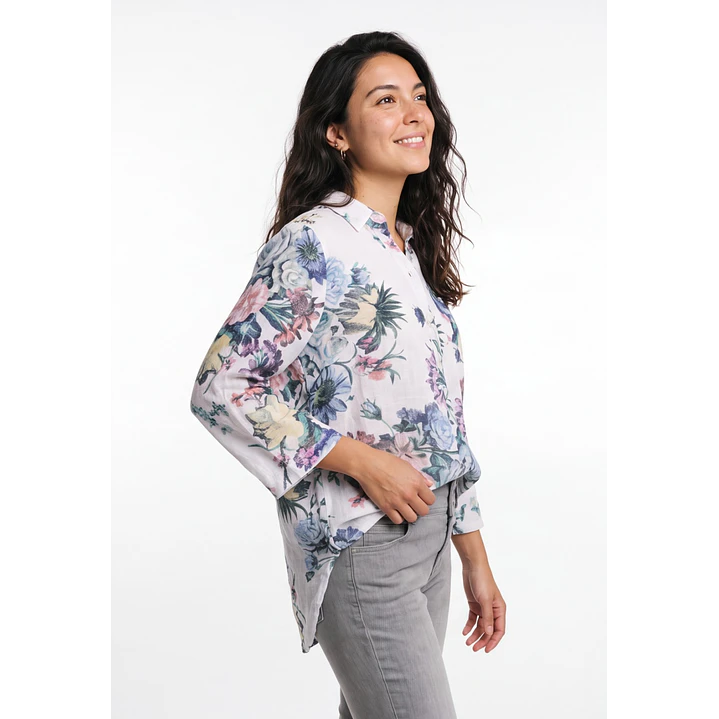 Blusa Botones Mujer Manga 3/4 Blanco 1
