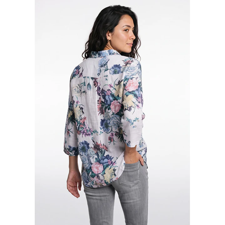 Blusa Botones Mujer Manga 3/4 Blanco 2