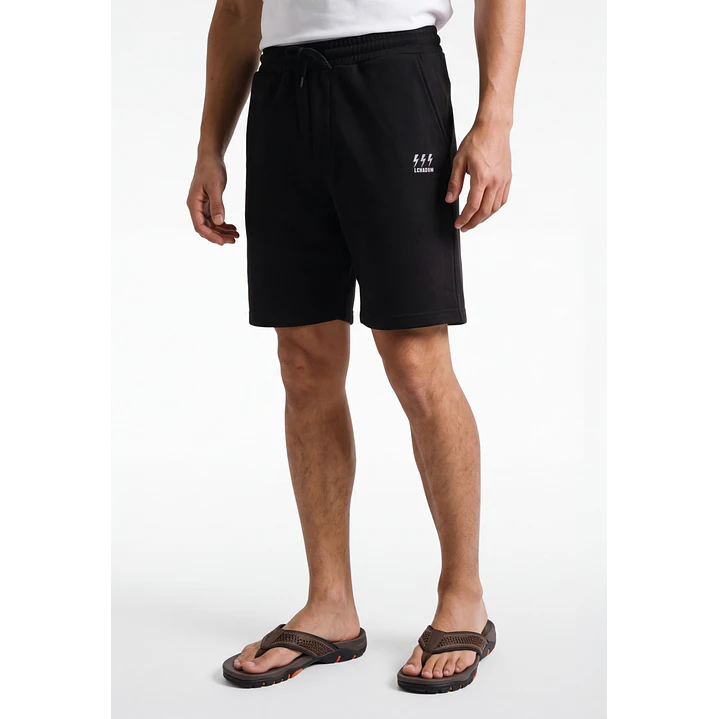 Bermuda Bordado Hombre Negro 1