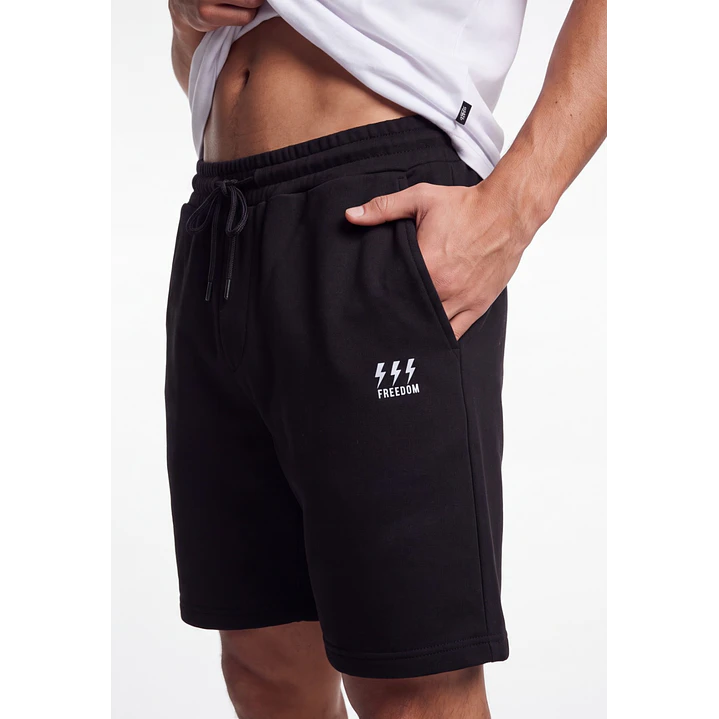 Bermuda Bordado Hombre Negro 4
