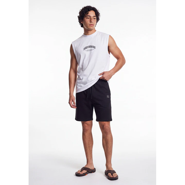 Bermuda Bordado Hombre Negro 3