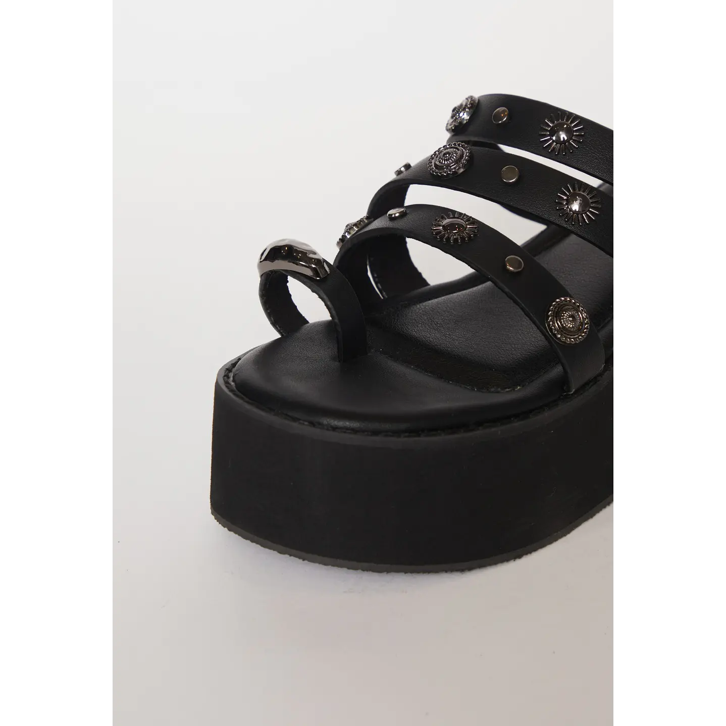 Sandalia Tachas Mujer Negro 3