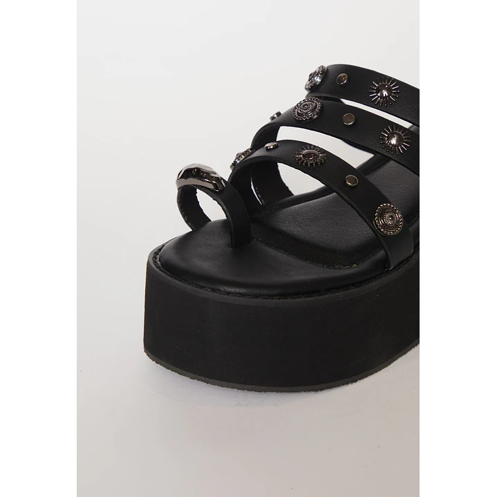 Sandalia Tachas Mujer Negro 3