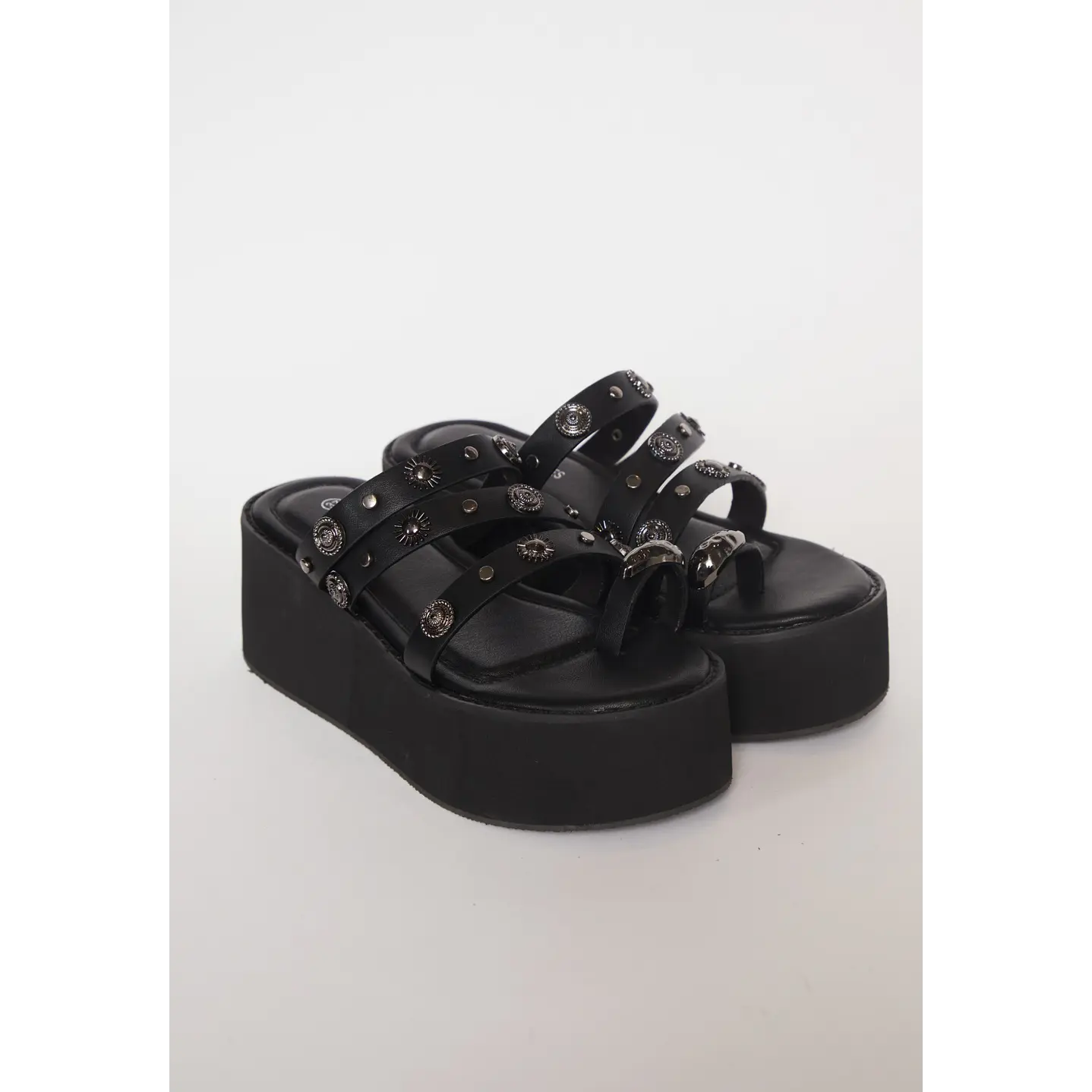 Sandalia Tachas Mujer Negro 1