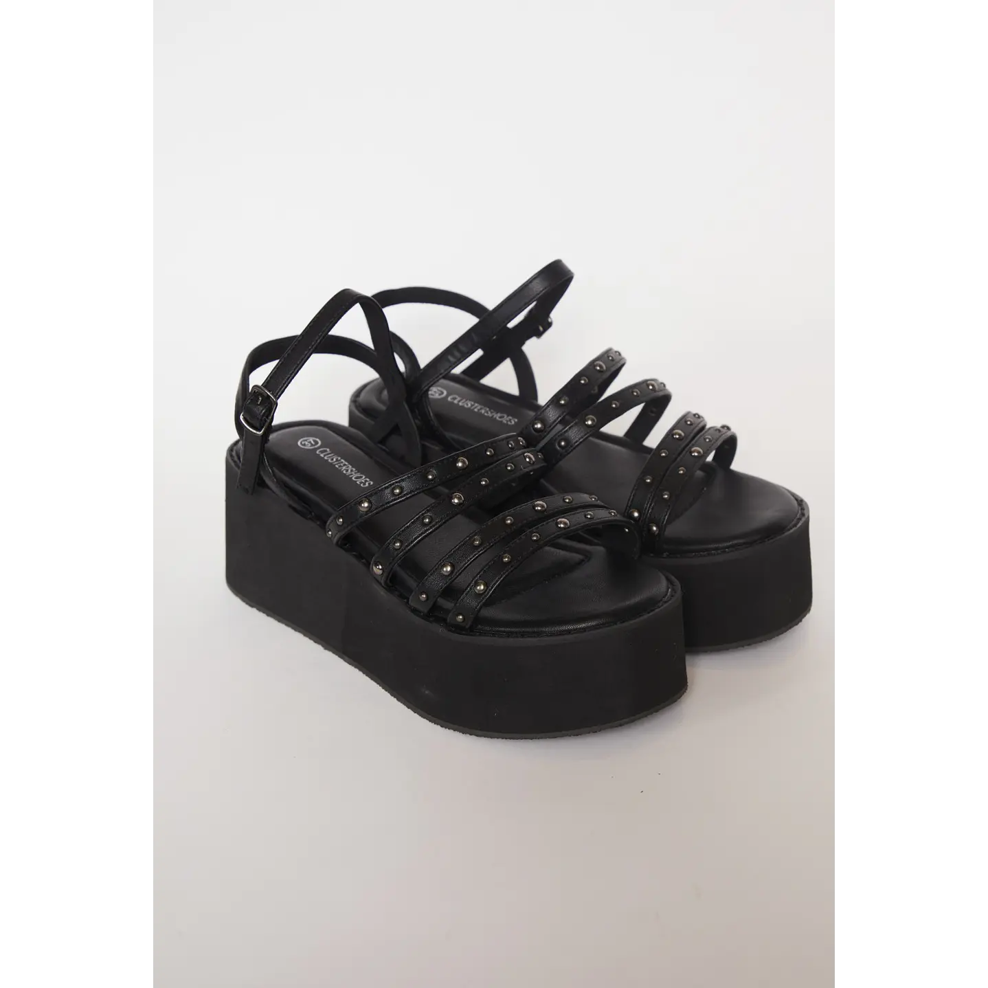 Sandalia Plataforma Mujer Negro 1