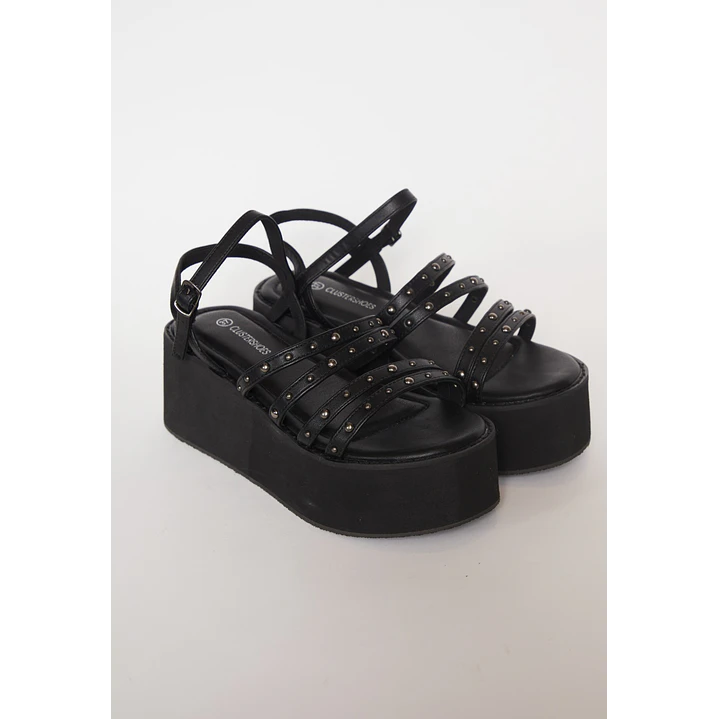 Sandalia Plataforma Mujer Negro 1