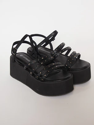 Sandalia Plataforma Mujer Negro