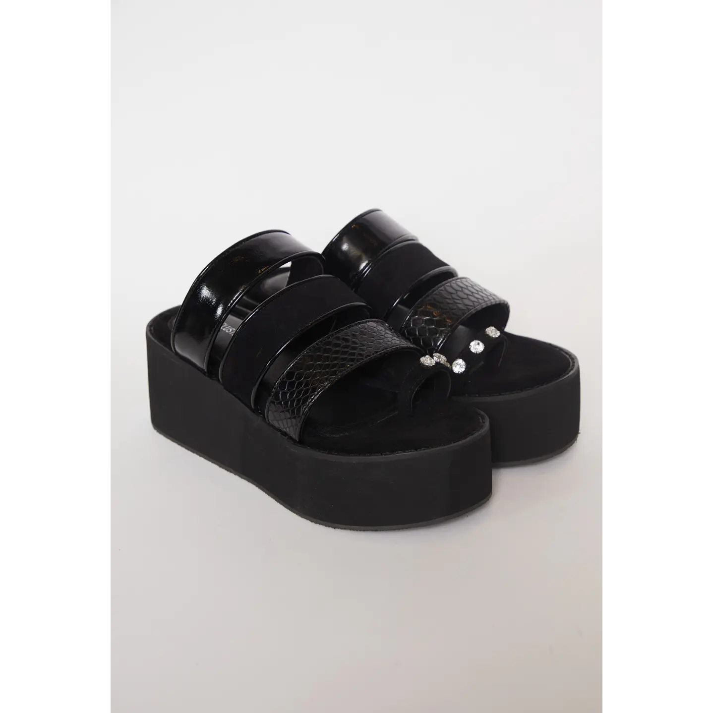 Sandalia Plataforma Mujer Negro 1