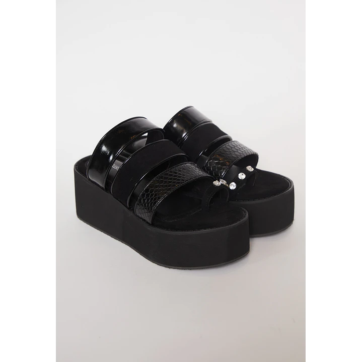 Sandalia Plataforma Mujer Negro 1