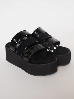 Sandalia Plataforma Mujer Negro