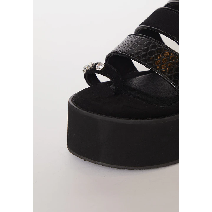 Sandalia Plataforma Mujer Negro 3