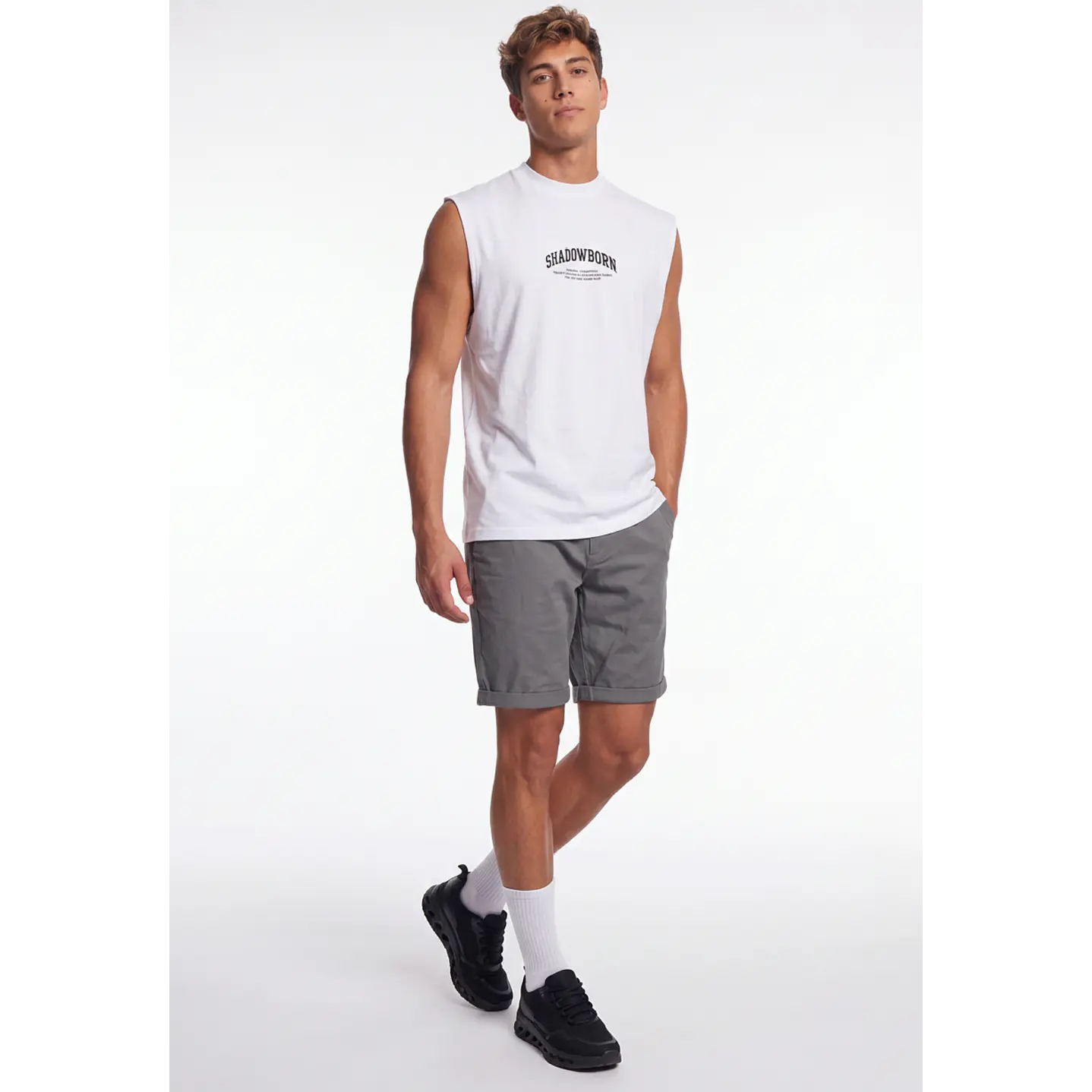Bermuda Básico Hombre Gris 3