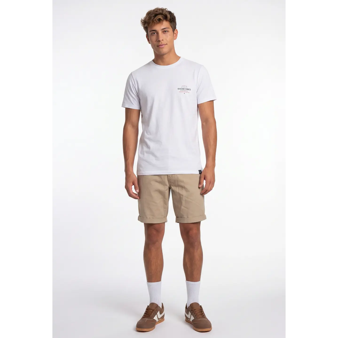 Bermuda Básico Hombre Beige 3