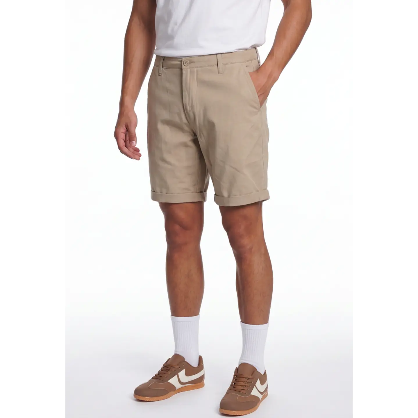 Bermuda Básico Hombre Beige 1